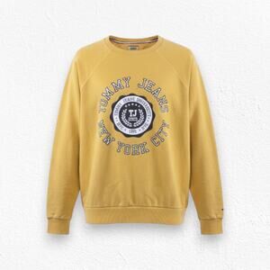 Tommy Jeans Yellow University NYC Collegiate Crewneck Sweatshirt Size Small